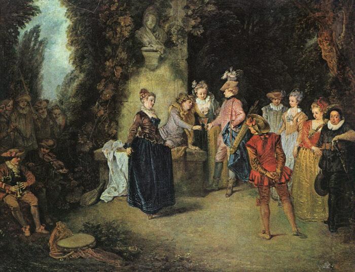 Jean-Antoine Watteau Love in the French Theatre china oil painting image